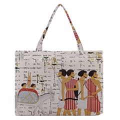 Egyptian Design Men Worker Slaves Zipper Medium Tote Bag by Mog4mog4