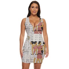 Egyptian Design Men Worker Slaves Draped Bodycon Dress by Mog4mog4