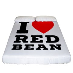 I Love Red Bean Fitted Sheet (queen Size) by ilovewhateva