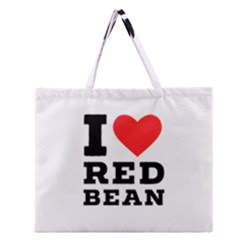 I Love Red Bean Zipper Large Tote Bag by ilovewhateva