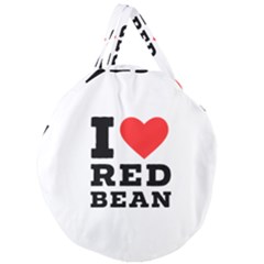 I Love Red Bean Giant Round Zipper Tote by ilovewhateva