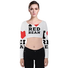 I Love Red Bean Velvet Long Sleeve Crop Top by ilovewhateva