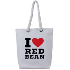 I Love Red Bean Full Print Rope Handle Tote (small) by ilovewhateva