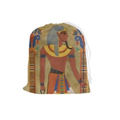 Egyptian Tutunkhamun Pharaoh Design Drawstring Pouch (large) by Mog4mog4