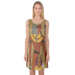 Egyptian Tutunkhamun Pharaoh Design Sleeveless Satin Nightdress by Mog4mog4