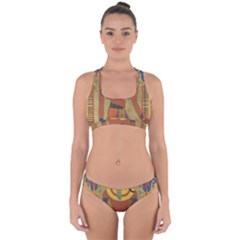 Egyptian Tutunkhamun Pharaoh Design Cross Back Hipster Bikini Set by Mog4mog4