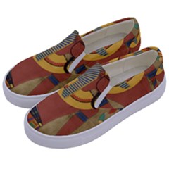 Egyptian Tutunkhamun Pharaoh Design Kids  Canvas Slip Ons by Mog4mog4