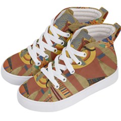 Egyptian Tutunkhamun Pharaoh Design Kids  Hi-top Skate Sneakers by Mog4mog4