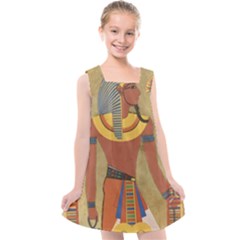 Egyptian Tutunkhamun Pharaoh Design Kids  Cross Back Dress by Mog4mog4