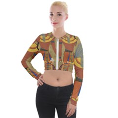 Egyptian Tutunkhamun Pharaoh Design Long Sleeve Cropped Velvet Jacket by Mog4mog4