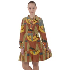 Egyptian Tutunkhamun Pharaoh Design All Frills Chiffon Dress by Mog4mog4