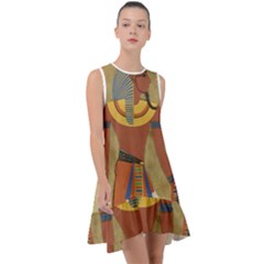 Egyptian Tutunkhamun Pharaoh Design Frill Swing Dress by Mog4mog4