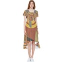 Egyptian Tutunkhamun Pharaoh Design High Low Boho Dress View1