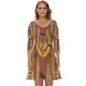 Egyptian Tutunkhamun Pharaoh Design Shoulder Cut Out Zip Up Dress View1