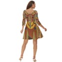 Egyptian Tutunkhamun Pharaoh Design Shoulder Cut Out Zip Up Dress View4