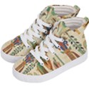 Egyptian Paper Papyrus Hieroglyphs Kids  Hi-Top Skate Sneakers View2