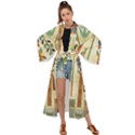 Egyptian Paper Papyrus Hieroglyphs Maxi Kimono View1