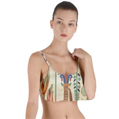 Egyptian Paper Papyrus Hieroglyphs Layered Top Bikini Top  by Mog4mog4