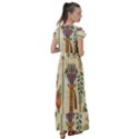 Egyptian Paper Papyrus Hieroglyphs Flutter Sleeve Maxi Dress View2