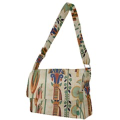 Egyptian Paper Papyrus Hieroglyphs Full Print Messenger Bag (l) by Mog4mog4