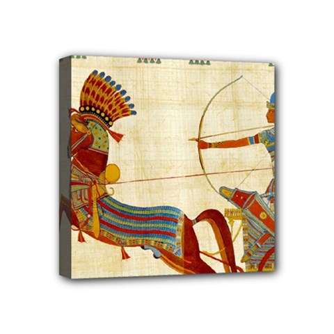 Egyptian Tutunkhamun Pharaoh Design Mini Canvas 4  X 4  (stretched) by Mog4mog4