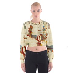 Egyptian Tutunkhamun Pharaoh Design Cropped Sweatshirt by Mog4mog4