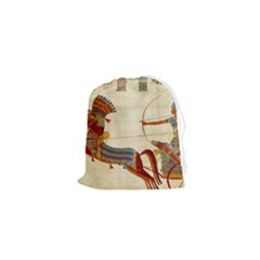 Egyptian Tutunkhamun Pharaoh Design Drawstring Pouch (xs) by Mog4mog4