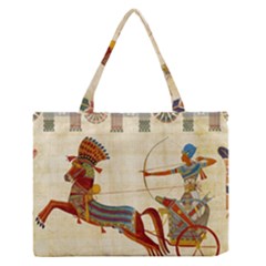 Egyptian Tutunkhamun Pharaoh Design Zipper Medium Tote Bag by Mog4mog4