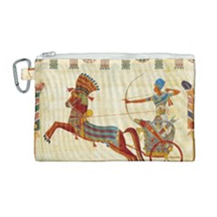 Egyptian Tutunkhamun Pharaoh Design Canvas Cosmetic Bag (large) by Mog4mog4