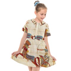 Egyptian Tutunkhamun Pharaoh Design Kids  Short Sleeve Shirt Dress by Mog4mog4