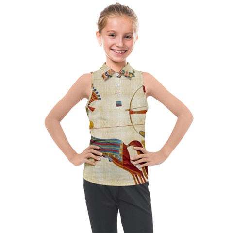 Egyptian Tutunkhamun Pharaoh Design Kids  Sleeveless Polo Tee by Mog4mog4