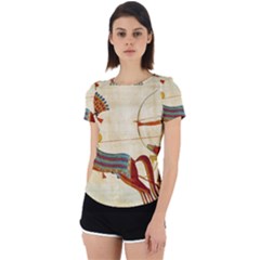 Egyptian Tutunkhamun Pharaoh Design Back Cut Out Sport Tee by Mog4mog4