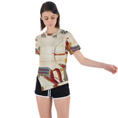 Egyptian Tutunkhamun Pharaoh Design Asymmetrical Short Sleeve Sports Tee by Mog4mog4