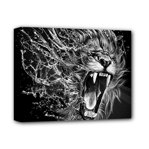 Lion Furious Abstract Desing Furious Deluxe Canvas 14  X 11  (stretched) by Mog4mog4