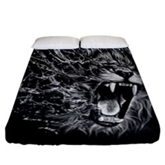 Lion Furious Abstract Desing Furious Fitted Sheet (california King Size) by Mog4mog4