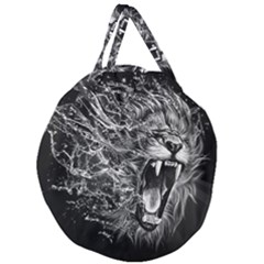 Lion Furious Abstract Desing Furious Giant Round Zipper Tote by Mog4mog4