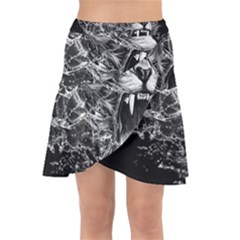 Lion Furious Abstract Desing Furious Wrap Front Skirt by Mog4mog4