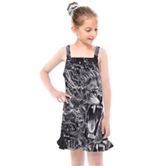 Lion Furious Abstract Desing Furious Kids  Overall Dress by Mog4mog4