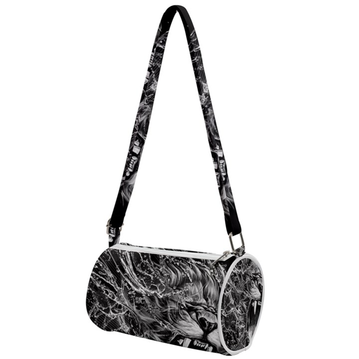 Lion Furious Abstract Desing Furious Mini Cylinder Bag