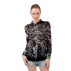 Lion Furious Abstract Desing Furious Long Sleeve Chiffon Shirt