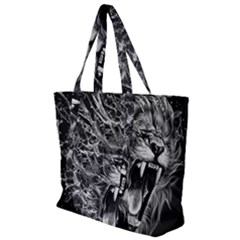 Lion Furious Abstract Desing Furious Zip Up Canvas Bag by Mog4mog4