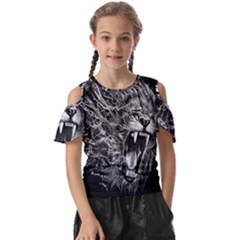 Lion Furious Abstract Desing Furious Kids  Butterfly Cutout Tee by Mog4mog4