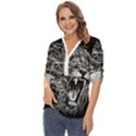 Lion Furious Abstract Desing Furious Zip Up Long Sleeve Blouse View2