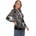 Lion Furious Abstract Desing Furious Zip Up Long Sleeve Blouse View3