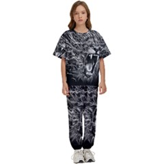 Lion Furious Abstract Desing Furious Kids  Tee And Pants Sports Set by Mog4mog4