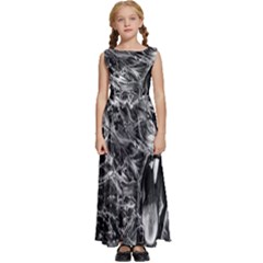 Lion Furious Abstract Desing Furious Kids  Satin Sleeveless Maxi Dress by Mog4mog4