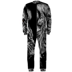 Roar Angry Male Lion Black Onepiece Jumpsuit (men) by Mog4mog4