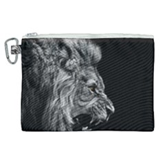 Roar Angry Male Lion Black Canvas Cosmetic Bag (xl) by Mog4mog4