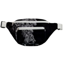 Roar Angry Male Lion Black Fanny Pack by Mog4mog4