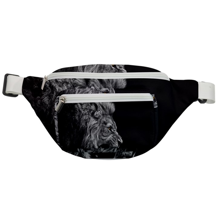 Roar Angry Male Lion Black Fanny Pack